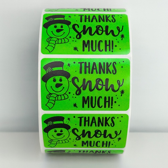 Christmas Snowman Stickers – Thank You Labels for small business 2" - Picture 3 of 4